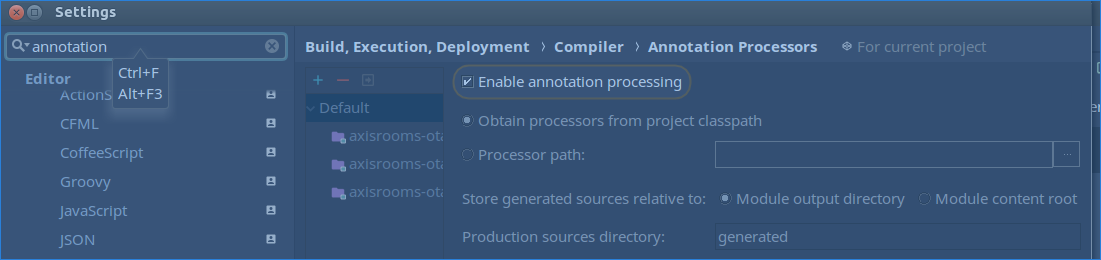 Enable annotation processing