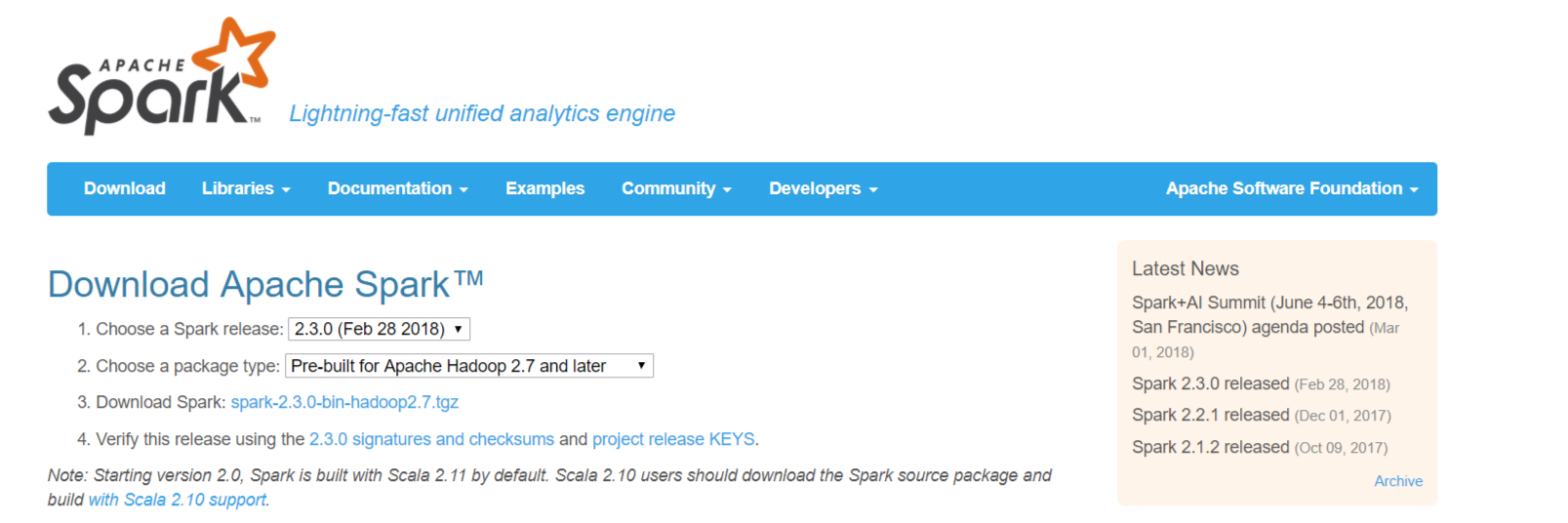 how to install apache spark for scala 2.11.8