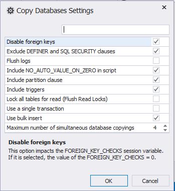 Copy Databases Settings