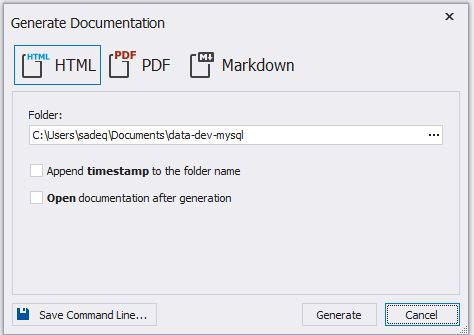Database Documentation Output File Types